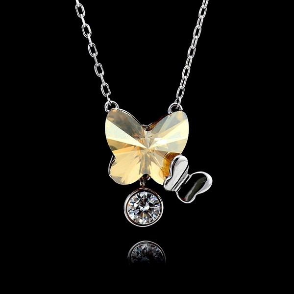 Picture of 925 Sterling Silver Butterfly Pendant Necklace in Exclusive Design