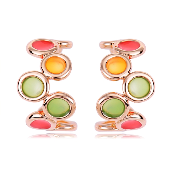 Picture of Zinc Alloy Enamel Hoop Earrings with Speedy Delivery