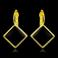 Picture of Fast Selling Black Enamel Hoop Earrings with No-Risk Return