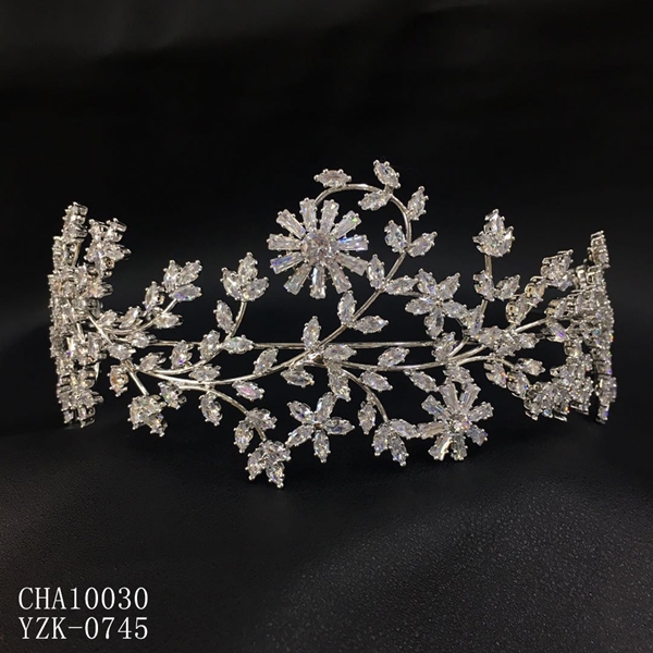 Picture of Wholesale Platinum Plated Cubic Zirconia Crown with No-Risk Return