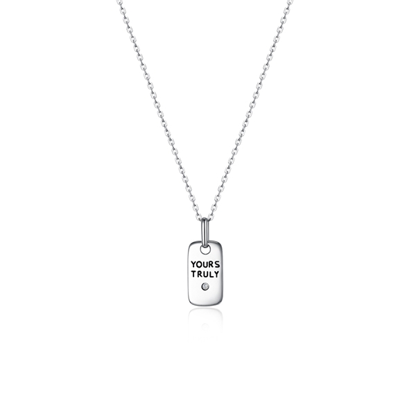 Picture of Great Cubic Zirconia Platinum Plated Pendant Necklace