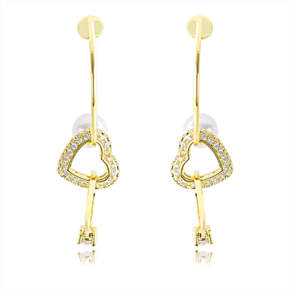 Picture of Inexpensive Gold Plated White Dangle Earrings from Reliable Manufacturer