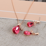 Picture of Zinc Alloy Pink Necklace and Earring Set with Full Guarantee