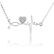 Picture of Inexpensive Platinum Plated Cubic Zirconia Pendant Necklace from Reliable Manufacturer