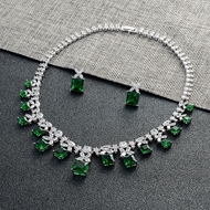 Show details for Wholesale Platinum Plated Green Necklace and Earring Set with No-Risk Return Show details for Wholesale Platinum Plated Green Necklace and Earring Set with No-Risk Return