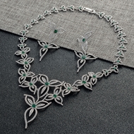 Show details for Famous Big Green Necklace and Earring Set Show details for Famous Big Green Necklace and Earring Set