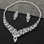 Show details for Trendy Platinum Plated Cubic Zirconia Necklace and Earring Set with No-Risk Refund