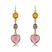 Show details for Unique Artificial Crystal Zinc Alloy Dangle Earrings