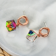 Picture of New Season Colorful Artificial Crystal Dangle Earrings with SGS/ISO Certification