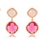 Show details for Copper or Brass Pink Dangle Earrings in Flattering Style