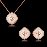 Picture of Inexpensive Rose Gold Plated Shell Necklace and Earring Set from Reliable Manufacturer