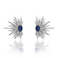 Picture of Luxury Blue Big Stud Earrings Online Only