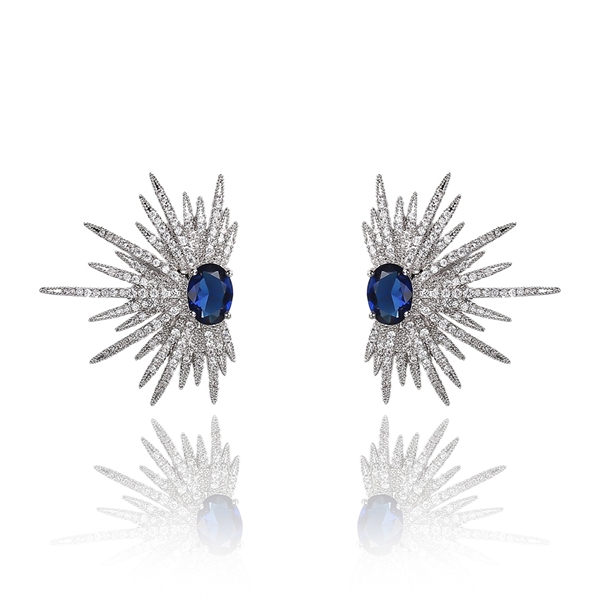 Picture of Luxury Blue Big Stud Earrings Online Only