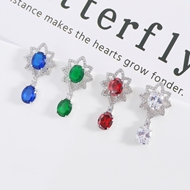 Picture of Unique Cubic Zirconia Red Dangle Earrings