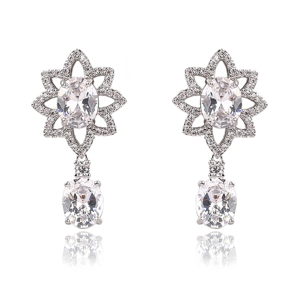 Picture of Nickel Free Platinum Plated Luxury Dangle Earrings Online Shopping