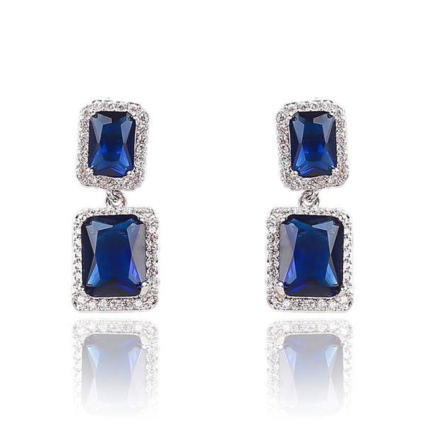 Picture of Brand New Blue Big Dangle Earrings with Full Guarantee