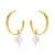 Picture of Buy Gold Plated Artificial Pearl Big Hoop Earrings with Price