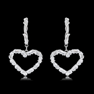 Picture of Love & Heart Cubic Zirconia Small Hoop Earrings of Original Design