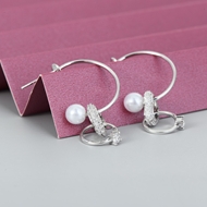 Show details for Recommended White Platinum Plated Dangle Earrings from Top Designer Show details for Recommended White Platinum Plated Dangle Earrings from Top Designer