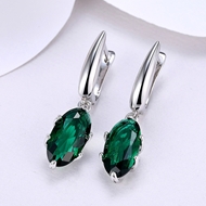 Picture of Hot Selling Green Platinum Plated Dangle Earrings from Top Designer