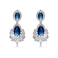 Picture of Trendy Platinum Plated Big Dangle Earrings with No-Risk Refund