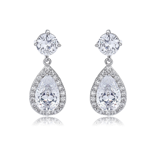 Picture of Beautiful Cubic Zirconia White Dangle Earrings