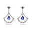 Show details for Great Value Blue Platinum Plated Dangle Earrings with Full Guarantee