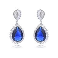 Picture of Designer Platinum Plated Luxury Dangle Earrings with Easy Return