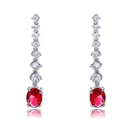 Picture of Charming Red Platinum Plated Dangle Earrings As a Gift