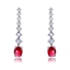 Show details for Charming Red Platinum Plated Dangle Earrings As a Gift