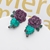 Picture of Bling Flowers & Plants Gunmetal Plated Dangle Earrings