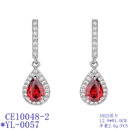 Picture of Bulk Platinum Plated Cubic Zirconia Dangle Earrings at Super Low Price