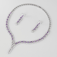 Show details for Recommended Purple Platinum Plated 2 Piece Jewelry Set from Top Designer Show details for Recommended Purple Platinum Plated 2 Piece Jewelry Set from Top Designer