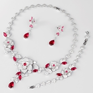 Show details for Unusual Big Platinum Plated 3 Piece Jewelry Set Show details for Unusual Big Platinum Plated 3 Piece Jewelry Set
