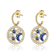 Picture of Fashion Cubic Zirconia Blue Dangle Earrings