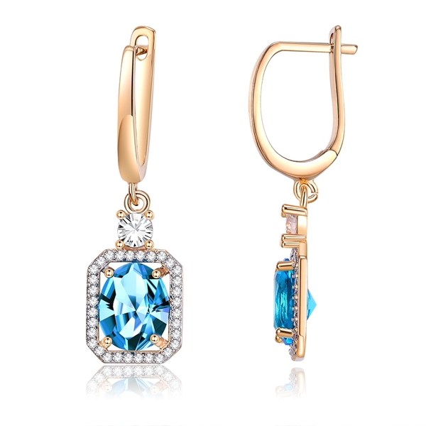 Picture of Great Value Blue Cubic Zirconia Dangle Earrings with Full Guarantee