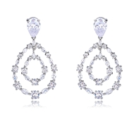 Picture of Unusual Big Cubic Zirconia Dangle Earrings