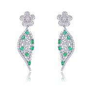 Picture of Copper or Brass Cubic Zirconia Dangle Earrings from Editor Picks