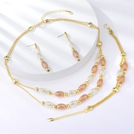 Picture of Fancy Dubai Gold Plated 3 Piece Jewelry Set