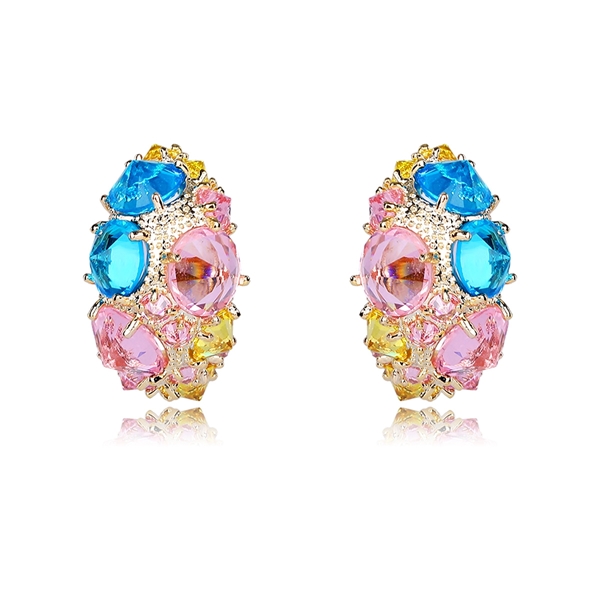 Picture of Charming Colorful Cubic Zirconia Dangle Earrings As a Gift