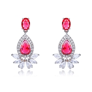 Picture of Designer Platinum Plated Cubic Zirconia Dangle Earrings with No-Risk Return