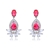 Picture of Designer Platinum Plated Cubic Zirconia Dangle Earrings with No-Risk Return