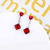 Picture of Unique Cubic Zirconia Red Dangle Earrings