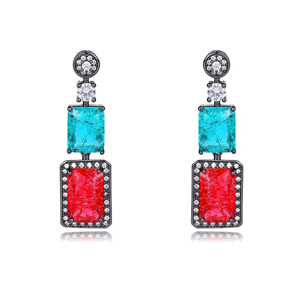 Picture of Unique Cubic Zirconia Colorful Dangle Earrings