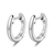 Picture of Need-Now Platinum Plated 925 Sterling Silver Huggie Earrings from Editor Picks