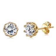 Picture of Delicate Cubic Zirconia Gold Plated Stud Earrings