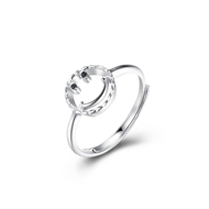 Picture of 925 Sterling Silver Platinum Plated Adjustable Ring in Exclusive Design