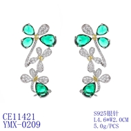 Picture of Brand New Green Copper or Brass Front Back Earrings with SGS/ISO Certification