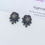 Picture of Charming Blue Gunmetal Plated Stud Earrings As a Gift