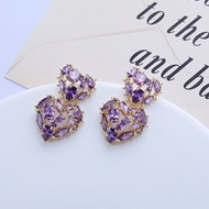 Picture of Unique Cubic Zirconia Gold Plated Dangle Earrings